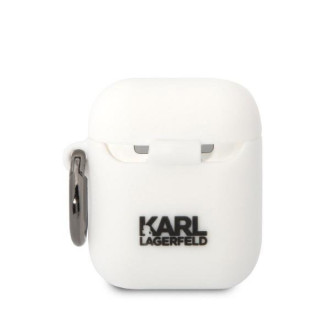 Karl Lagerfeld KLA2RUNIKH AirPods 1/2 kryt bílý/bílý Silikonový Karl Head 3D