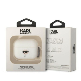 Karl Lagerfeld Kryt KLAPRUNIKH AirPods Pro bílý/bílý Silikonový Karl Head 3D