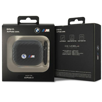 Kryt BMW BMA3WMPUCA2 AirPods 3 gen black/black Carbon Double Metal Logo