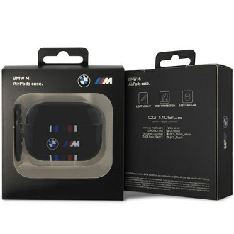 BMW BMAP222SWTK kryt AirPods Pro 2 gen černo/černý Vícebarevné linky