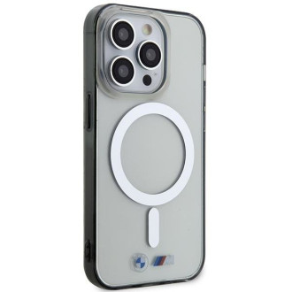 Pouzdro BMW BMHMP14LHCRS iPhone 14 Pro 6,1&quot; průhledné pevné pouzdro Silver Ring MagSafe