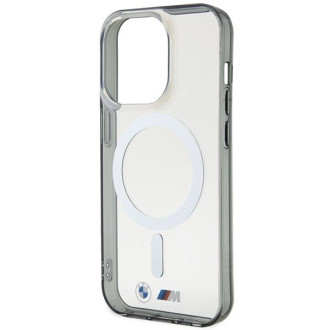 Pouzdro BMW BMHMP14LHCRS iPhone 14 Pro 6,1&quot; průhledné pevné pouzdro Silver Ring MagSafe