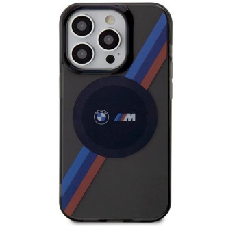 Pouzdro BMW BMHMP14LHDTK iPhone 14 Pro 6.1&quot; šedá/šedá Tricolor Stripes MagSafe