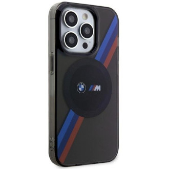 Pouzdro BMW BMHMP14LHDTK iPhone 14 Pro 6.1&quot; šedá/šedá Tricolor Stripes MagSafe