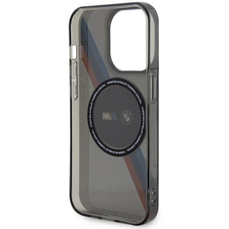 Pouzdro BMW BMHMP14LHDTK iPhone 14 Pro 6.1&quot; šedá/šedá Tricolor Stripes MagSafe