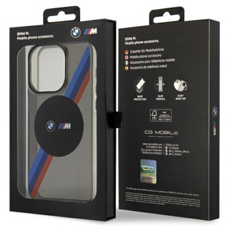Pouzdro BMW BMHMP14LHDTK iPhone 14 Pro 6.1&quot; šedá/šedá Tricolor Stripes MagSafe