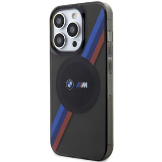 Pouzdro BMW BMHMP14XHDTK iPhone 14 Pro Max 6,7&quot; šedé/šedé pevné pouzdro Tricolor Stripes MagSafe