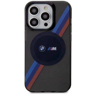 Pouzdro BMW BMHMP14XHDTK iPhone 14 Pro Max 6,7&quot; šedé/šedé pevné pouzdro Tricolor Stripes MagSafe