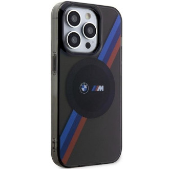 Pouzdro BMW BMHMP14XHDTK iPhone 14 Pro Max 6,7&quot; šedé/šedé pevné pouzdro Tricolor Stripes MagSafe