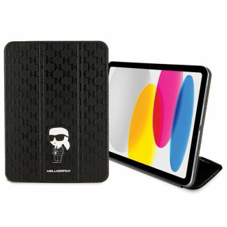 Karl Lagerfeld KLFC11SAKHPKK iPad 10,9&quot; Folio Magnet celoplošný kryt černý/černý Saffiano Monogram Ikonik