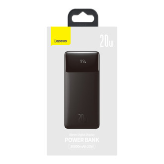 [RETURNED ITEM]  Baseus Bipow rychlonabíjecí powerbanka 30000mAh 20W černá (Overseas Edition) + USB-A - Micro USB kabel 0,25m černý (PPBD050401)