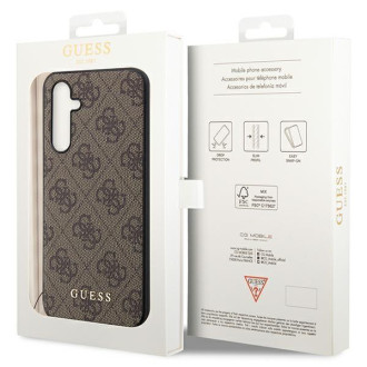 Guess GUHCSA54GF4GBR A54 5G A546 hnědé/hnědé pevné pouzdro 4G Charms Collection