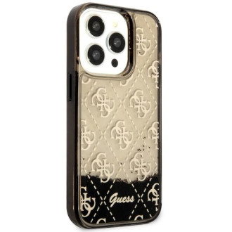 Guess GUHCP14LLC4PSGK iPhone 14 Pro 6,1" černo/černé pevné pouzdro Liquid Glitter 4G Transculent