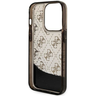 Guess GUHCP14LLC4PSGK iPhone 14 Pro 6,1" černo/černé pevné pouzdro Liquid Glitter 4G Transculent