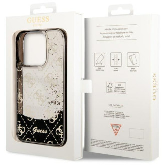 Guess GUHCP14LLC4PSGK iPhone 14 Pro 6,1" černo/černé pevné pouzdro Liquid Glitter 4G Transculent