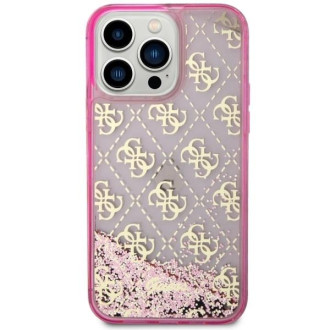 Guess GUHCP14LLC4PSGP iPhone 14 Pro 6,1" růžové/růžové pevné pouzdro Liquid Glitter 4G Transculent