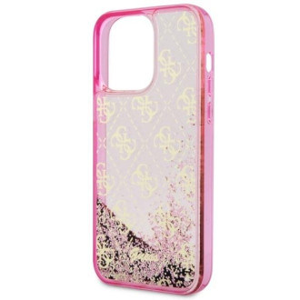 Guess GUHCP14LLC4PSGP iPhone 14 Pro 6,1" růžové/růžové pevné pouzdro Liquid Glitter 4G Transculent