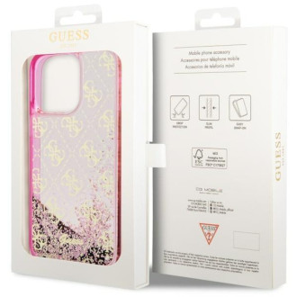 Guess GUHCP14LLC4PSGP iPhone 14 Pro 6,1" růžové/růžové pevné pouzdro Liquid Glitter 4G Transculent