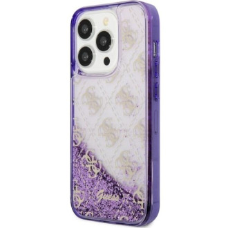 Guess GUHCP14LLC4PSGU iPhone 14 Pro 6,1" fialový/fialový pevný obal Liquid Glitter 4G Transculent