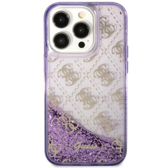 Guess GUHCP14LLC4PSGU iPhone 14 Pro 6,1" fialový/fialový pevný obal Liquid Glitter 4G Transculent