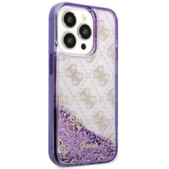 Guess GUHCP14LLC4PSGU iPhone 14 Pro 6,1" fialový/fialový pevný obal Liquid Glitter 4G Transculent