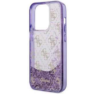 Guess GUHCP14LLC4PSGU iPhone 14 Pro 6,1" fialový/fialový pevný obal Liquid Glitter 4G Transculent