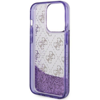 Guess GUHCP14LLC4PSGU iPhone 14 Pro 6,1" fialový/fialový pevný obal Liquid Glitter 4G Transculent