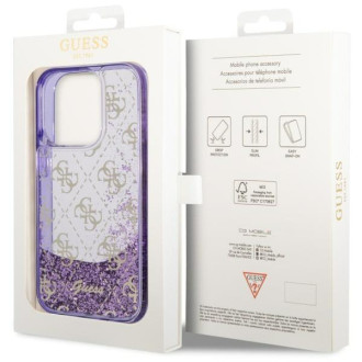 Guess GUHCP14LLC4PSGU iPhone 14 Pro 6,1" fialový/fialový pevný obal Liquid Glitter 4G Transculent