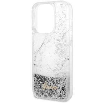 Guess GUHCP14LLCSGSGH iPhone 14 Pro 6,1" bílý/bílý pevný obal Liquid Glitter Marble