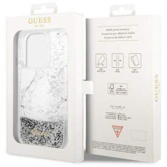 Guess GUHCP14LLCSGSGH iPhone 14 Pro 6,1" bílý/bílý pevný obal Liquid Glitter Marble