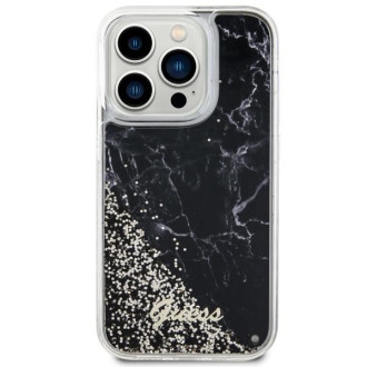 Guess GUHCP14LLCSGSGK iPhone 14 Pro 6,1" černo/černé pevné pouzdro Liquid Glitter Marble