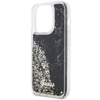 Guess GUHCP14LLCSGSGK iPhone 14 Pro 6,1" černo/černé pevné pouzdro Liquid Glitter Marble