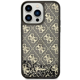 Guess GUHCP14XLC4PSGK iPhone 14 Pro Max 6,7" černo/černé pevné pouzdro Liquid Glitter 4G Transculent