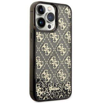 Guess GUHCP14XLC4PSGK iPhone 14 Pro Max 6,7" černo/černé pevné pouzdro Liquid Glitter 4G Transculent