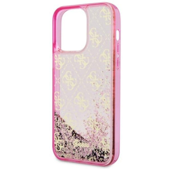 Guess GUHCP14XLC4PSGP iPhone 14 Pro Max 6,7" růžové/růžové pevné pouzdro Liquid Glitter 4G Transculent