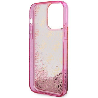 Guess GUHCP14XLC4PSGP iPhone 14 Pro Max 6,7" růžové/růžové pevné pouzdro Liquid Glitter 4G Transculent
