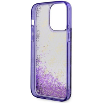 Guess GUHCP14XLC4PSGU iPhone 14 Pro Max 6,7" fialový/fialový pevný obal Liquid Glitter 4G Transculent