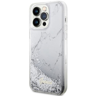 Guess GUHCP14XLCSGSGH iPhone 14 Pro Max 6,7" bílý/bílý pevný obal Liquid Glitter Marble