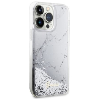 Guess GUHCP14XLCSGSGH iPhone 14 Pro Max 6,7" bílý/bílý pevný obal Liquid Glitter Marble