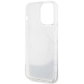 Guess GUHCP14XLCSGSGH iPhone 14 Pro Max 6,7" bílý/bílý pevný obal Liquid Glitter Marble