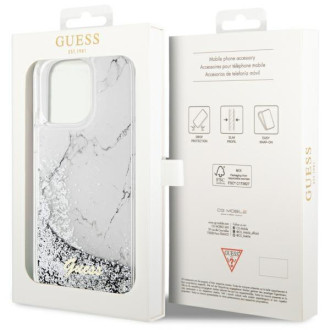 Guess GUHCP14XLCSGSGH iPhone 14 Pro Max 6,7" bílý/bílý pevný obal Liquid Glitter Marble