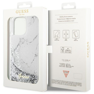 Guess GUHCP14XLCSGSGH iPhone 14 Pro Max 6,7" bílý/bílý pevný obal Liquid Glitter Marble