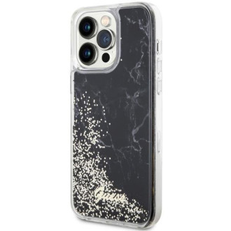 Guess GUHCP14XLCSGSGK iPhone 14 Pro Max 6,7" černo/černé pevné pouzdro Liquid Glitter Marble