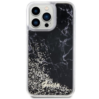 Guess GUHCP14XLCSGSGK iPhone 14 Pro Max 6,7" černo/černé pevné pouzdro Liquid Glitter Marble