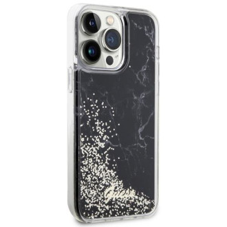 Guess GUHCP14XLCSGSGK iPhone 14 Pro Max 6,7" černo/černé pevné pouzdro Liquid Glitter Marble