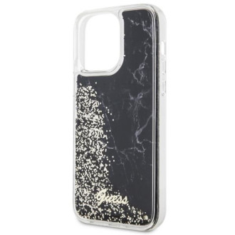 Guess GUHCP14XLCSGSGK iPhone 14 Pro Max 6,7" černo/černé pevné pouzdro Liquid Glitter Marble