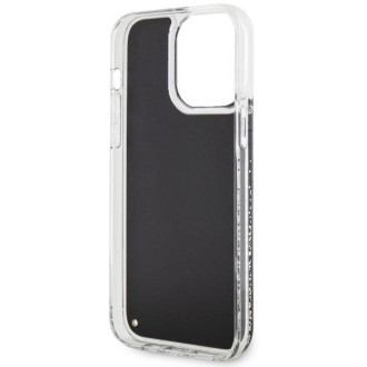 Guess GUHCP14XLCSGSGK iPhone 14 Pro Max 6,7" černo/černé pevné pouzdro Liquid Glitter Marble