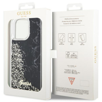 Guess GUHCP14XLCSGSGK iPhone 14 Pro Max 6,7" černo/černé pevné pouzdro Liquid Glitter Marble