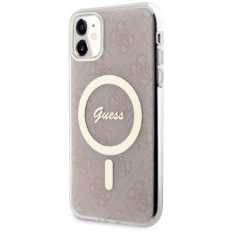 Guess GUHMN61H4STP iPhone 11 6,1" růžový/růžový pevný obal 4G MagSafe