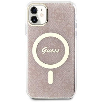 Guess GUHMN61H4STP iPhone 11 6,1" růžový/růžový pevný obal 4G MagSafe